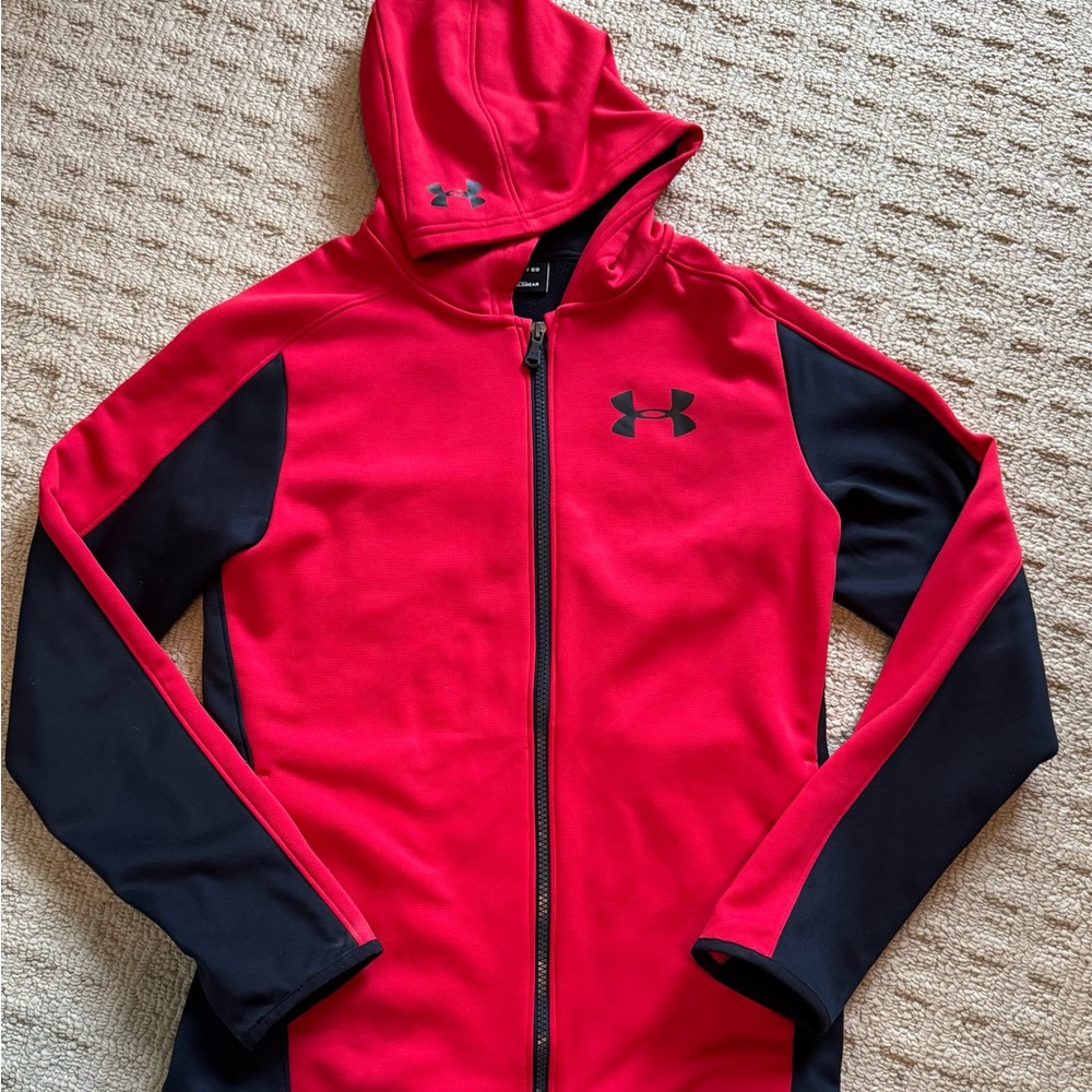 NWOT - Under Armour Red and Black Zipper Hoodie